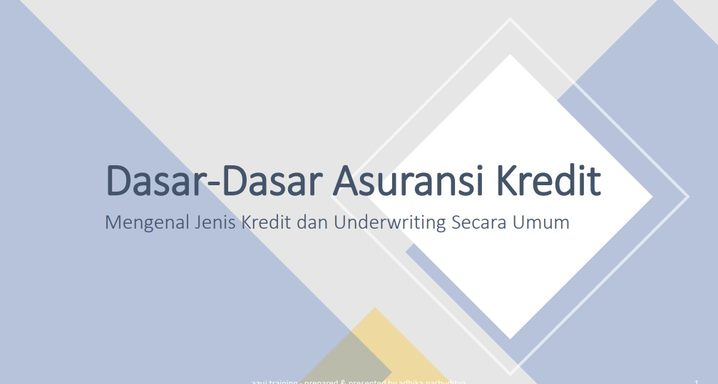 Dasar-Dasar Asuransi Kredit